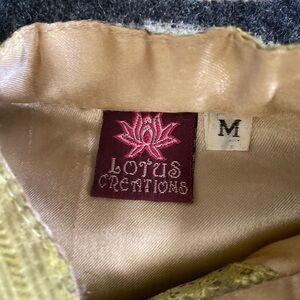 LOTUS Creations Vintage Leaf Green Silk Jacket Size M